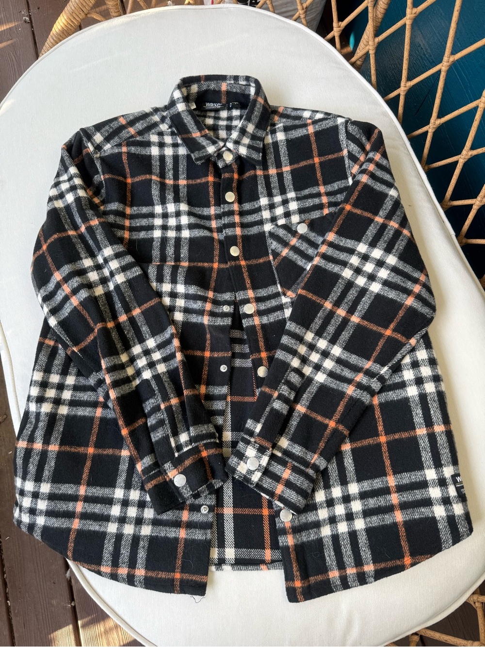 Wesc Black Plaid Button-Down Shirt Jacket Stockholm Sweden